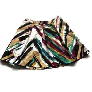 H&M Multi Color Paint Stroke Abstract Mini Skirt